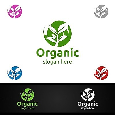 EPS 해외이미지 나무 디자인 잎 사람없음 원형 심볼 에코 유기농 바이오 브랜딩 해외일러스트 도형 식물 웰빙 환경 파일형식 벡터 이미지허브