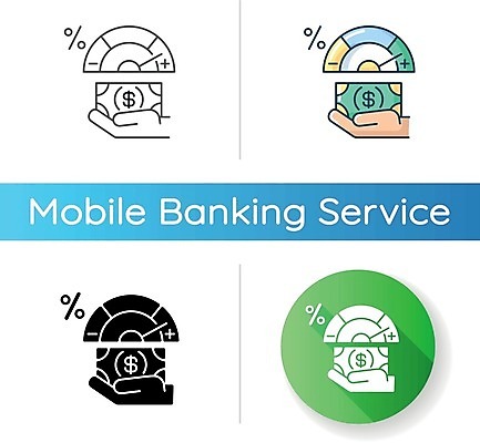 EPS 해외이미지 지폐 일러스트 사람없음 세트 원형 손모양 모바일뱅킹 속도계 해외일러스트 모양 도형 돈 뱅킹 파일형식 벡터 손_신체부위 이미지허브