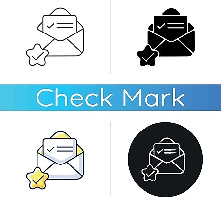 EPS 해외이미지 일러스트 편지봉투 사람없음 세트 원형 편지 체크표시 별모형 해외일러스트 도형 별 봉투 모형 확인 파일형식 벡터 이미지허브