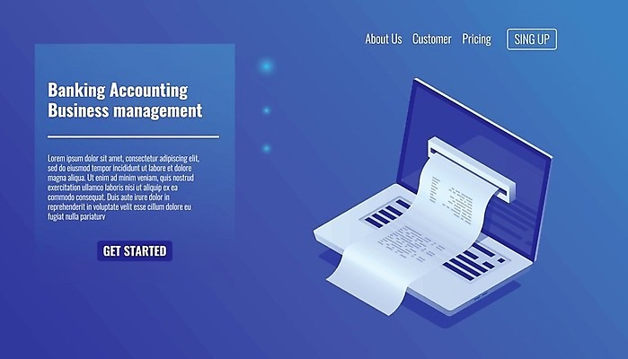 EPS 해외이미지 일러스트 비즈니스 정보기술 사람없음 파란색 노트북 디지털 네트워크 영수증 인터넷뱅크 핀테크 해외일러스트 컬러 모바일 기술 금융 전자제품 파일형식 벡터 이미지허브