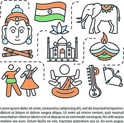 EPS 해외이미지 일러스트 코끼리 사람없음 라인아트 활 타지마할 수도사 시타르 인도국기 인도의상 해외일러스트 선 포유류 세계문화유산 인도 국기 전통의상 파일형식 벡터 이미지허브