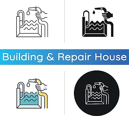 EPS 해외이미지 일러스트 수영장 사람없음 세트 원형 손모양 물호스 해외일러스트 모양 도형 호스 파일형식 벡터 손_신체부위 이미지허브