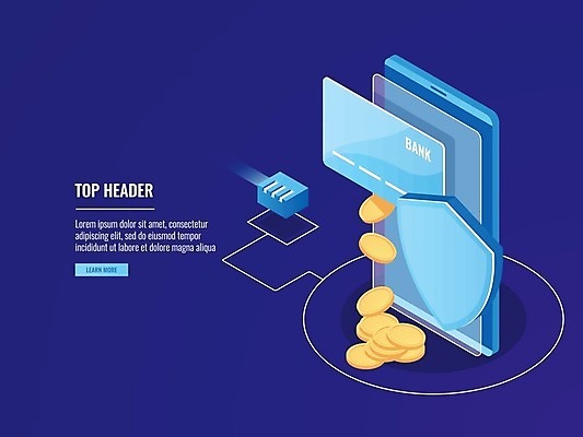 EPS 해외이미지 일러스트 비즈니스 정보기술 사람없음 파란색 스마트폰 디지털 동전 네트워크 신용카드 보안 방패 모바일뱅킹 핀테크 해외일러스트 컬러 돈 모바일 기술 안전 금융 핸드폰 스마트기기 뱅킹 파일형식 벡터 이미지허브