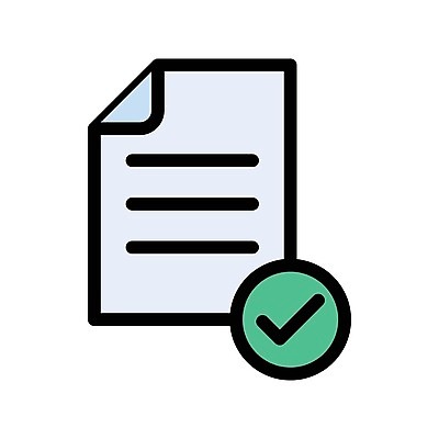 EPS 해외이미지 디자인 종이 일러스트 비즈니스 성공 사무실 라벨 검은색 플랫 심볼 계약 체크표시 확인 흔적 사인 서식 문서 파일 심플 페이지 고립 서류판 설문지 체크리스트 목차 해외일러스트 컬러 컨셉 프레임 사무용품 파일형식 벡터 이미지허브