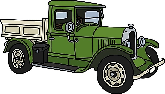 EPS 해외이미지 일러스트 자동차 사람없음 빈티지 클래식 복고 화물트럭 클래식카 해외일러스트 육상교통 컨셉 승용차 트럭 파일형식 벡터 이미지허브