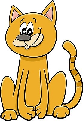 EPS 해외이미지 일러스트 앉기 사람없음 노란색 귀여움 고양이 만화 해외일러스트 컬러 컨셉 포유류 모션 반려동물 파일형식 벡터 이미지허브