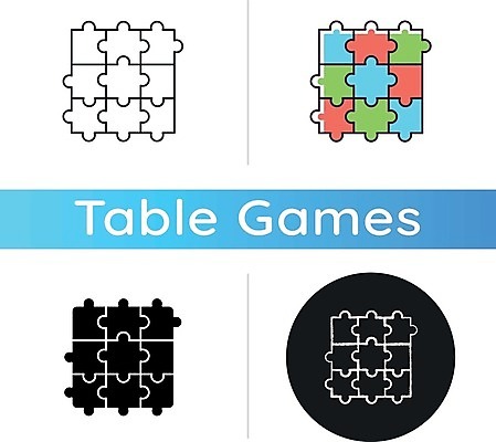 EPS 해외이미지 일러스트 사람없음 세트 원형 퍼즐 퍼즐조각 보드게임 해외일러스트 도형 조각 놀이 파일형식 벡터 이미지허브