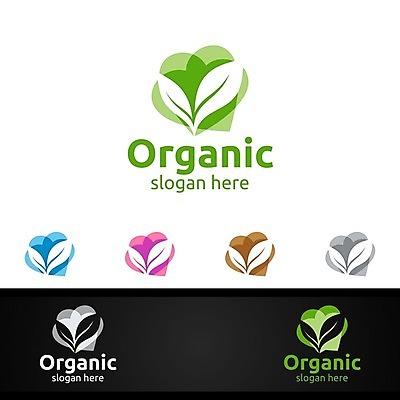 EPS 해외이미지 디자인 잎 사람없음 하트 심볼 에코 유기농 바이오 브랜딩 해외일러스트 모양 식물 웰빙 환경 파일형식 벡터 이미지허브