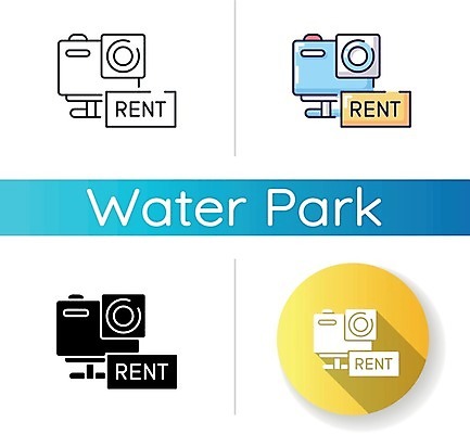 EPS 해외이미지 일러스트 사람없음 세트 원형 워터파크 액션캠 해외일러스트 도형 수영장 카메라 파일형식 벡터 이미지허브