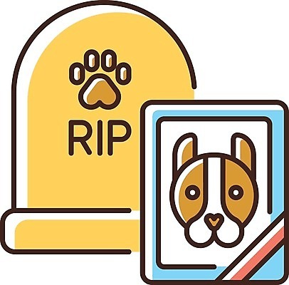EPS 해외이미지 일러스트 사람없음 죽음 강아지 발자국 비석 영정사진 펫케어 해외일러스트 반려동물장례 자국 관리 반려동물 개 장례 파일형식 벡터 이미지허브