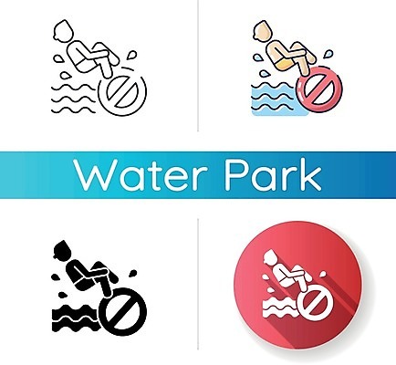 EPS 해외이미지 일러스트 사람모양 사람없음 물 세트 금지 원형 다이빙 해외일러스트 자연요소 모양 도형 수영 수중스포츠 파일형식 벡터 이미지허브