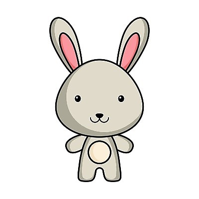EPS 해외이미지 한마리 동물캐릭터 일러스트 사람없음 토끼 해외일러스트 일러캐릭터 동물 캐릭터 1 포유류 반려동물 파일형식 벡터 이미지허브