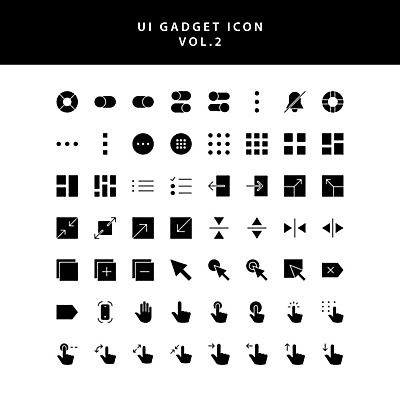 EPS 해외이미지 화살표 일러스트 버튼 모바일 사람없음 픽토그램 사각형 검은색 터치 종 점 원형 확대 알림 커서 손모양 클릭 UI 리스트 인터페이스 축소 해외일러스트 모양 도형 컬러 파일형식 벡터 손_신체부위 이미지허브