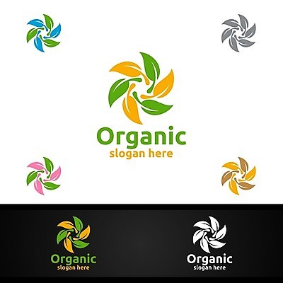 EPS 해외이미지 디자인 잎 사람없음 심볼 에코 유기농 바이오 브랜딩 해외일러스트 식물 웰빙 환경 파일형식 벡터 이미지허브