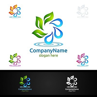 EPS 해외이미지 디자인 잎 사람없음 물 물방울 심볼 에코 바이오 브랜딩 해외일러스트 자연요소 식물 환경 파일형식 벡터 이미지허브