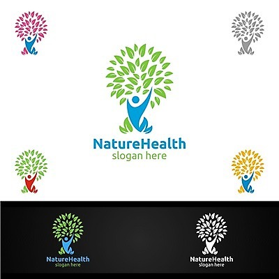 EPS 해외이미지 나무 디자인 잎 나뭇잎 사람모양 사람없음 심볼 에코 바이오 브랜딩 해외일러스트 모양 식물 환경 파일형식 벡터 이미지허브