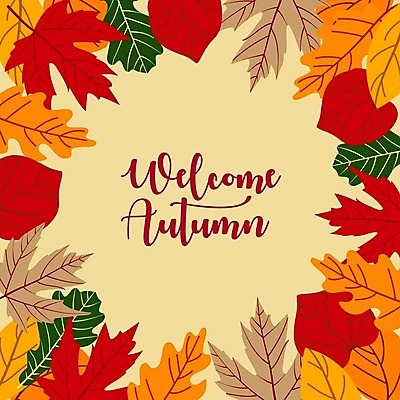 EPS 해외이미지 손글씨 백그라운드 단풍 낙엽 일러스트 나뭇잎 프레임 타이포그라피 사람없음 노란색 프레임일러스트 해외일러스트 문자 컬러 잎 파일형식 벡터 이미지허브