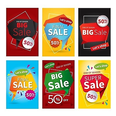 EPS 해외이미지 영어 포스터 말풍선 일러스트 사람없음 세트 세일 종이접기 해외일러스트 문자 종이 접기 파일형식 벡터 이미지허브