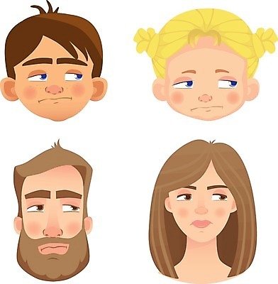 EPS 해외이미지 여자 남자 감정 어린이 인물캐릭터 일러스트 표정 소년 여러명 성인 세트 삐침 해외일러스트 일러캐릭터 캐릭터 다수 사람 파일형식 벡터 이미지허브