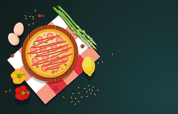 EPS 해외이미지 채소 일러스트 파프리카 피자 사람없음 계란 식탁보 레몬 향신료 아스파라거스 카피스페이스 해외일러스트 과일 패스트푸드 서양음식 알 공백 향미료 파일형식 벡터 이미지허브