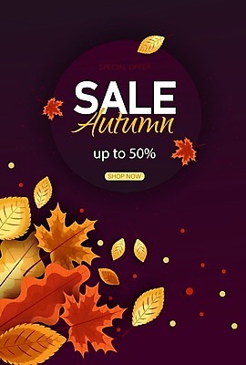 EPS 해외이미지 디자인 단풍 낙엽 일러스트 타이포그라피 사람없음 쇼핑 갈색 세일 보라색 원형 원형프레임 반값 해외일러스트 도형 문자 컬러 잎 프레임 파일형식 벡터 이미지허브