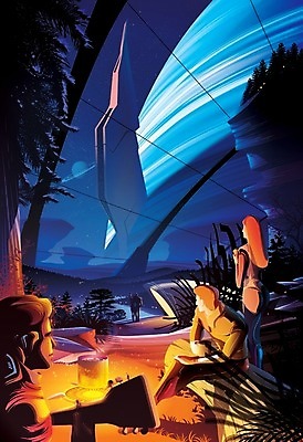 EPS 해외이미지 전신 여자 남자 연주 일러스트 텐트 서기 앉기 상반신 성인 세명 기타 모닥불 성인만 해외일러스트 음악 모션 불 현악기 캠핑도구 사람 파일형식 벡터 이미지허브