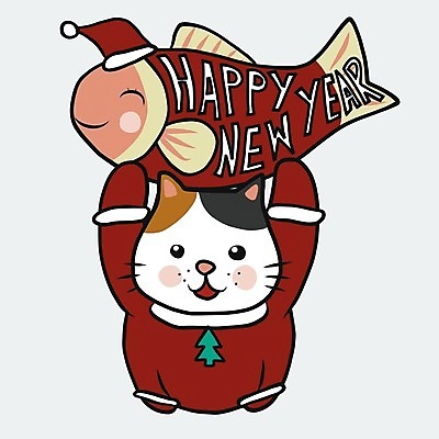 EPS 해외이미지 한마리 디자인 행복 크리스마스 일러스트 산타모자 산타옷 어류 들기 사람없음 산타클로스 고양이 축하 12월 해피뉴이어 해외일러스트 모자_잡화 1 옷 기념일 감정 컨셉 포유류 모션 반려동물 수중동물 새해인사 날짜 파일형식 벡터 이미지허브