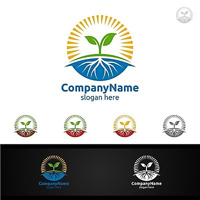 EPS 해외이미지 디자인 잎 사람없음 태양 새싹 원형 심볼 에코 뿌리 바이오 브랜딩 해외일러스트 자연요소 도형 식물 환경 파일형식 벡터 이미지허브
