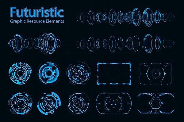 EPS 해외이미지 일러스트 사람없음 디지털 사이버 UI 인터페이스 SF 해외일러스트 파일형식 벡터 이미지허브