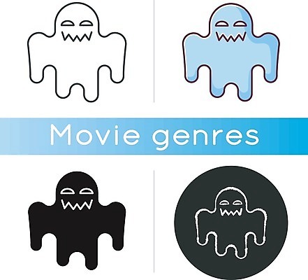 EPS 해외이미지 일러스트 사람없음 세트 원형 유령 공포영화 해외일러스트 도형 영화 파일형식 벡터 이미지허브