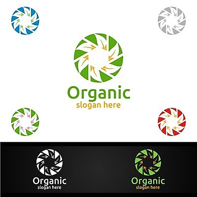 EPS 해외이미지 디자인 잎 사람없음 원형 심볼 에코 유기농 바이오 브랜딩 해외일러스트 도형 식물 웰빙 환경 파일형식 벡터 이미지허브