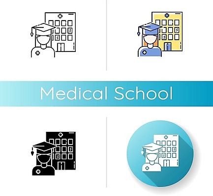 EPS 해외이미지 여자 일러스트 학사모 병원 여러명 상반신 성인 세트 원형 의과대학 얼굴없음 성인여자만 해외일러스트 도형 모자_잡화 다수 졸업 의학 사람 대학교 여자만 성인만 파일형식 벡터 이미지허브