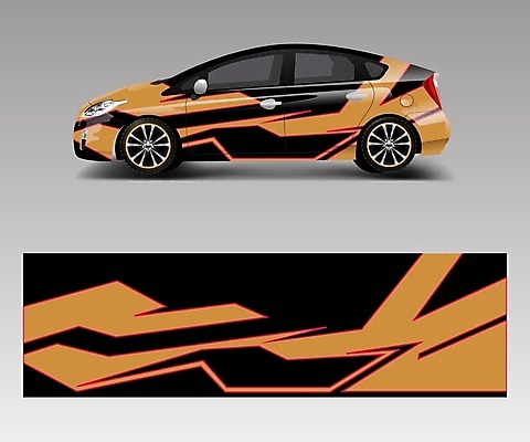 EPS 해외이미지 디자인 백그라운드 일러스트 자동차 추상 사람없음 주황색 목업 자동차코팅 해외일러스트 육상교통 컬러 무늬 파일형식 벡터 이미지허브