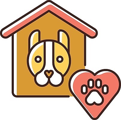 EPS 해외이미지 일러스트 사람없음 하트 강아지 발자국 개집 펫케어 해외일러스트 모양 자국 관리 반려동물 개 애견용품 파일형식 벡터 이미지허브