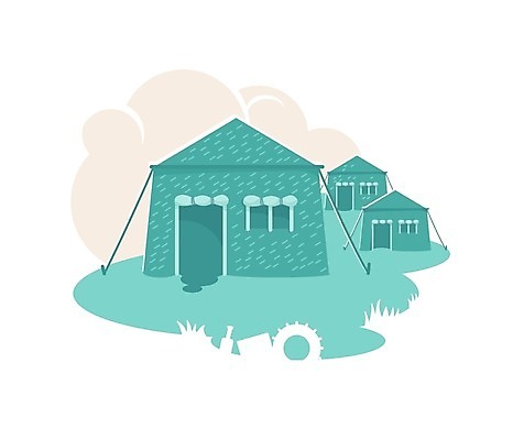 EPS 해외이미지 일러스트 텐트 사람없음 캠핑 민트색 해외일러스트 컬러 레저 캠핑도구 파일형식 벡터 이미지허브