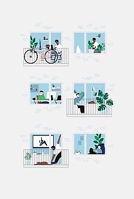 EPS 해외이미지 전신 라이프스타일 여자 남자 화분 반려견 두마리 일러스트 창문 휴식 아파트 관리 들기 앉기 여러명 상반신 성인 일상 노트북 반려동물 컴퓨터 자전거 텔레비전 기댐 턱괴기 발코니 작업 재택근무 이웃 성인만 홈트레이닝 반려묘 홈가드닝 빈백 해외일러스트 식물 동물 생활용품 다수 컨셉 2 비즈니스 모션 주택 사람 라이프 생활 전자제품 운동 바이크 고양이 개 원예 파일형식 벡터 이미지허브
