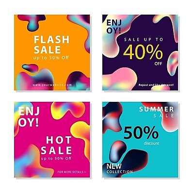 EPS 해외이미지 디자인 분홍색 일러스트 추상 타이포그라피 사람없음 파란색 쇼핑 세트 노란색 세일 그라데이션 여름쇼핑 해외일러스트 문자 컬러 무늬 파일형식 벡터 여름_계절 이미지허브