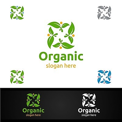 EPS 해외이미지 디자인 잎 사람없음 심볼 에코 유기농 바이오 브랜딩 해외일러스트 식물 웰빙 환경 파일형식 벡터 이미지허브