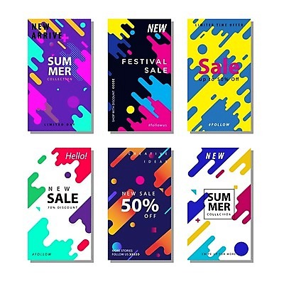 EPS 해외이미지 세로배너 일러스트 추상 타이포그라피 사람없음 쇼핑 세트 세일 지오메트릭 해외일러스트 문자 배너 무늬 세로 파일형식 벡터 이미지허브