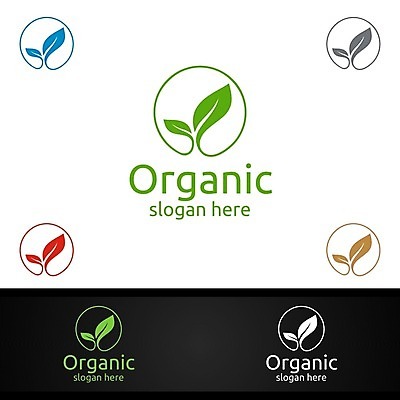 EPS 해외이미지 디자인 잎 사람없음 원형 심볼 에코 유기농 바이오 브랜딩 해외일러스트 도형 식물 웰빙 환경 파일형식 벡터 이미지허브