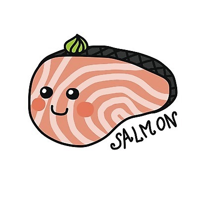 EPS 해외이미지 조각 일러스트 사람없음 날것 슬라이스 음식캐릭터 연어 해외일러스트 일러캐릭터 캐릭터 음식 어류 파일형식 벡터 이미지허브