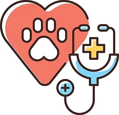 EPS 해외이미지 일러스트 청진기 건강 사람없음 진료 하트 발자국 펫케어 해외일러스트 모양 의학 의료기기 자국 관리 파일형식 벡터 이미지허브