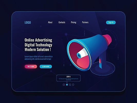 EPS 해외이미지 일러스트 비즈니스 정보기술 사람없음 파란색 디지털 확성기 네트워크 해외일러스트 컬러 기술 파일형식 벡터 이미지허브