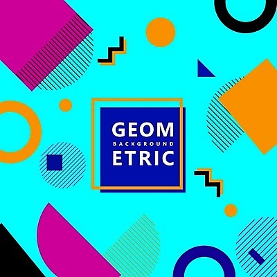 EPS 해외이미지 디자인 하늘색 백그라운드 패턴 일러스트 추상 사람없음 그래픽 컬러풀 지오메트릭 멤피스디자인 해외일러스트 컬러 무늬 파란색 파일형식 벡터 이미지허브