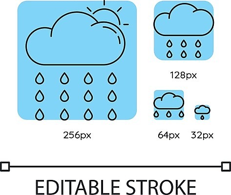 EPS 해외이미지 하늘색 일러스트 날씨 사람없음 태양 사각형 비 해외일러스트 자연요소 도형 파란색 파일형식 벡터 이미지허브