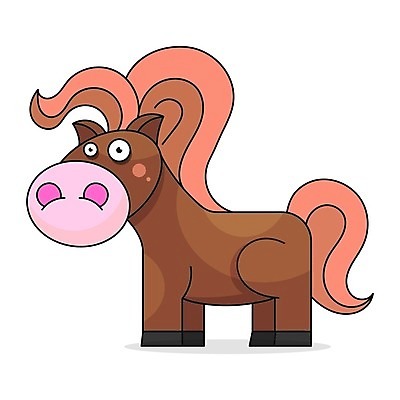 EPS 해외이미지 동물캐릭터 일러스트 사람없음 말_동물 해외일러스트 일러캐릭터 동물 캐릭터 포유류 파일형식 벡터 이미지허브