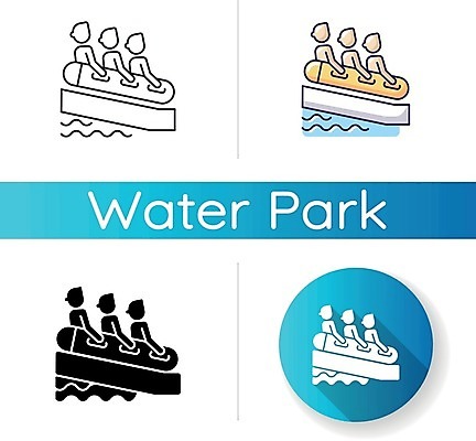 EPS 해외이미지 일러스트 사람모양 사람없음 세트 원형 보트 미끄러짐 워터파크 해외일러스트 모양 도형 배_교통 모션 수영장 파일형식 벡터 이미지허브