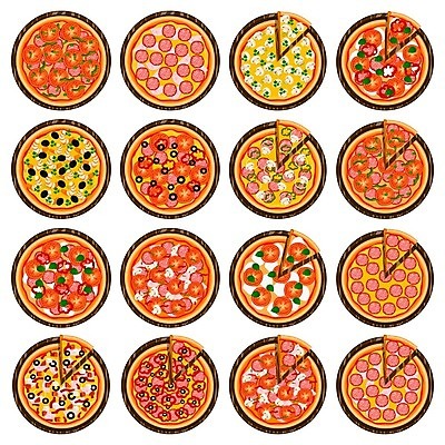 EPS 해외이미지 일러스트 피자 종류 사람없음 다양 메뉴 조각피자 피자조각 피자집 해외일러스트 조각 다수 패스트푸드 서양음식 상점 파일형식 벡터 이미지허브