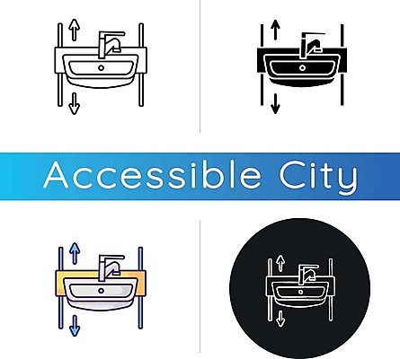 EPS 해외이미지 화살표 일러스트 사람없음 세트 원형 하락 높이 세면대 상승 조절 편리함 해외일러스트 도형 컨셉 파일형식 벡터 이미지허브