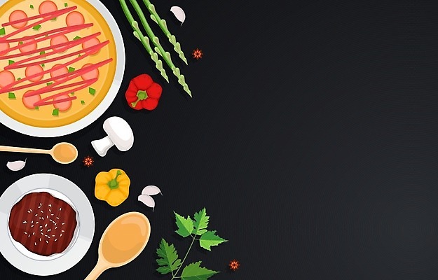 EPS 해외이미지 라이프스타일 접시 채소 일러스트 탁자 파프리카 피자 마늘 사람없음 숟가락 버섯 아스파라거스 카피스페이스 해외일러스트 식기 가구 패스트푸드 서양음식 수저 생활 공백 파일형식 벡터 이미지허브